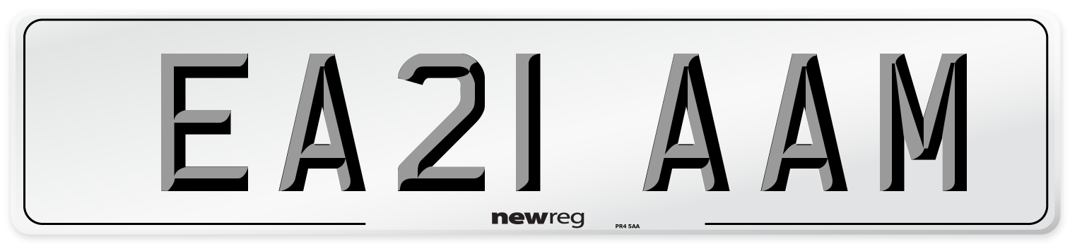 EA21 AAM Number Plate from New Reg